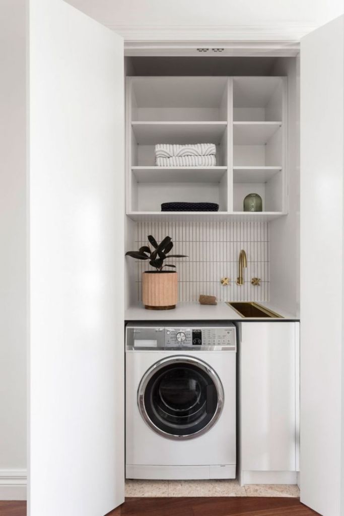 Perth Euro laundry with built-in washer and dryer"